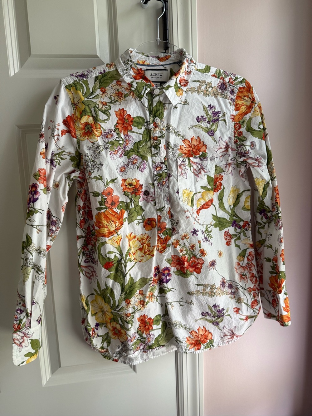 J. Crew Classic-fit cotton poplin popover top in Ratti® tropical floral - Picture 2 of 5